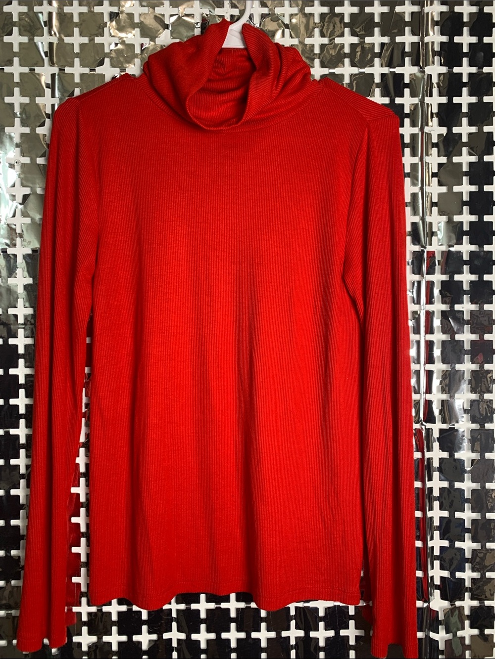 LOFT Red Cowl Neck Lightweight Turtleneck Sweater